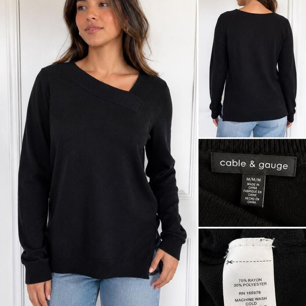 Cable-gauge Women's Black Jumper
